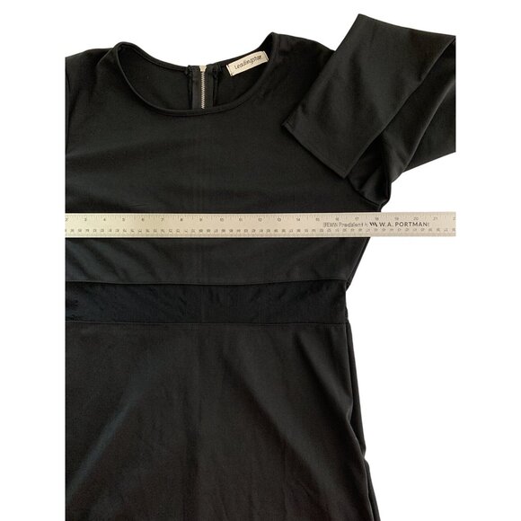 Leadingstar Black Long-Sleeve Knee Length Shift Dress Zip Back Closure Size XL - Picture 5 of 10
